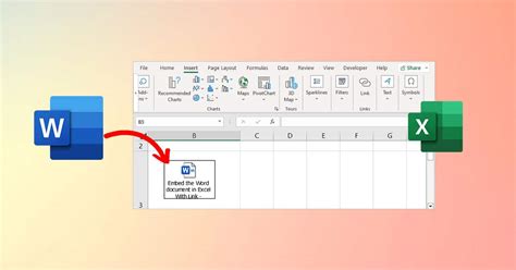how to insert excel doc in word