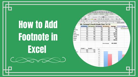 how to insert footnote in excel chart