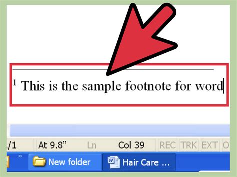 how to insert footnote in ms word 2007