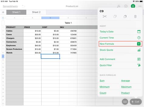 how to insert formula in word ipad