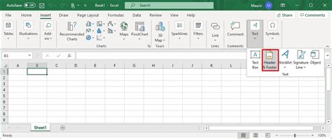 how to insert header and footer in excel
