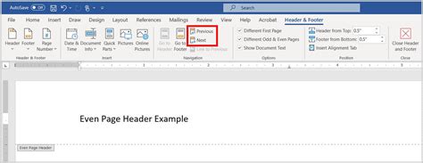 how to insert header and footer in microsoft word 2016