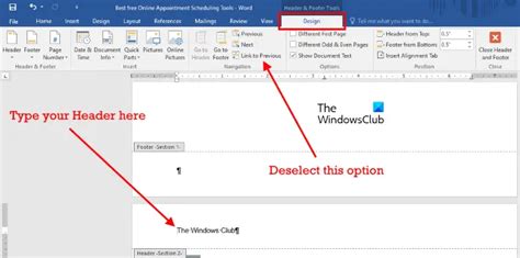 how to insert header in word on second page