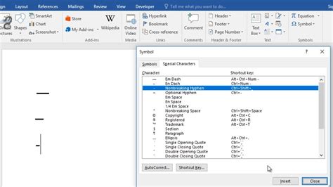 how to insert hyphen in word mac