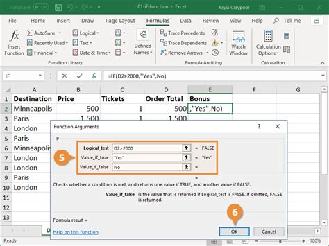 how to insert if function in excel