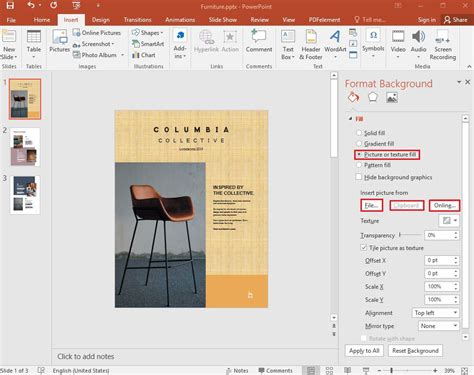 how to insert image background in powerpoint