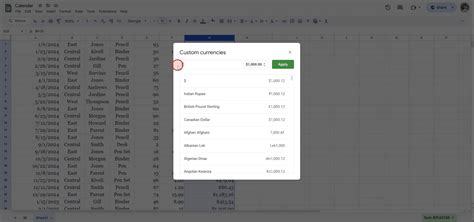 how to insert indian rupee symbol in google sheets