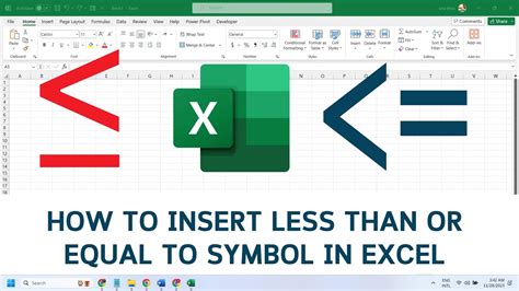 how to insert less than symbol in excel