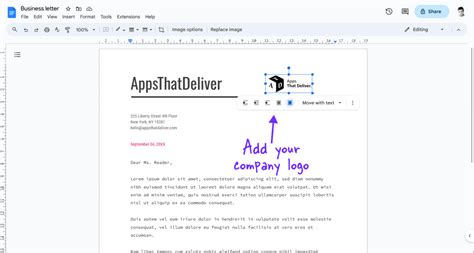 how to insert letterhead in google docs