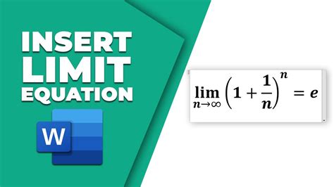how to insert limit equation in word