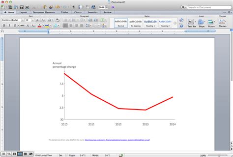 how to insert line chart in word