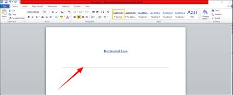 how to insert line for formal letter in word
