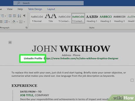 how to insert linkedin url in resume