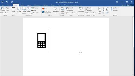 how to insert mobile symbol in word document