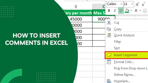 how to insert multiple comments in excel