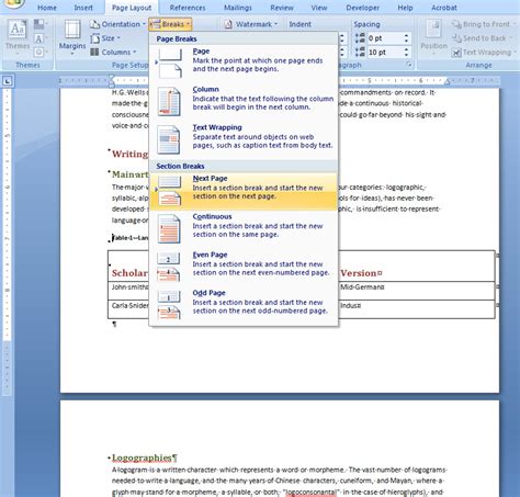 how to insert multiple page breaks in word
