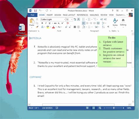 how to insert note in word doc