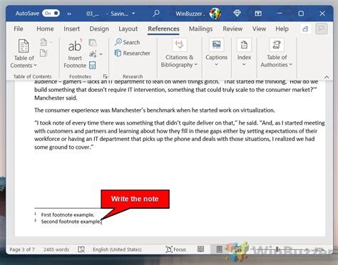 how to insert note in word document