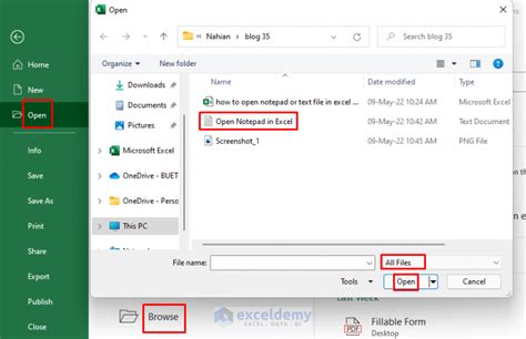 how to insert notepad file in excel cell
