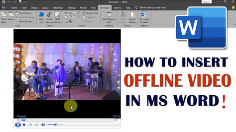 how to insert offline video in ms word