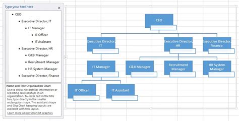 how to insert org chart in excel