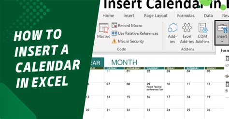 how to insert outlook calendar in excel