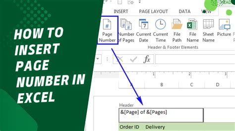 how to insert page 1 of 5 in excel