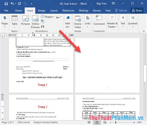 how to insert page 1 of 5 in word