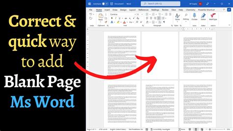 how to insert page after current page in word