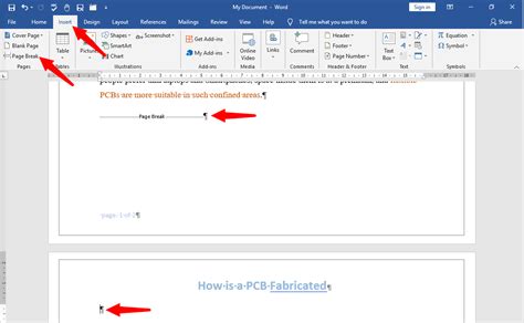 how to insert page break in word