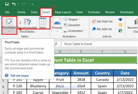 how to insert pivot table on ipad excel
