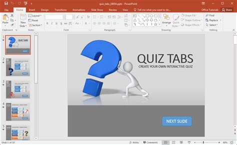 how to insert quiz in ppt