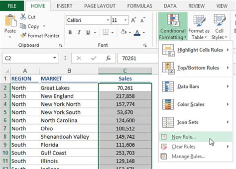 how to insert rules in excel