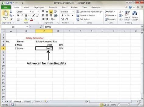 how to insert sample data in excel