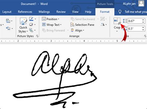 how to insert signature in microsoft word ipad