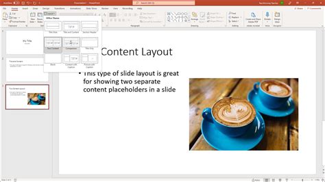 how to insert slide layout in powerpoint