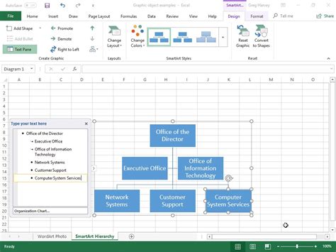 how to insert smartart in excel