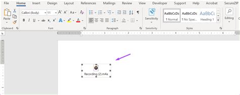 how to insert sound file in word document