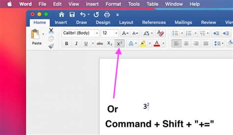 how to insert squared symbol in word on mac