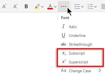how to insert superscript in word equation