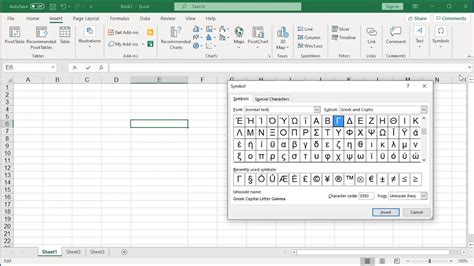 how to insert symbol in excel online