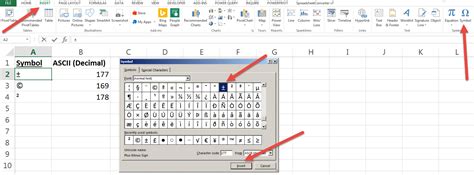 how to insert symbol in excel shortcut keys