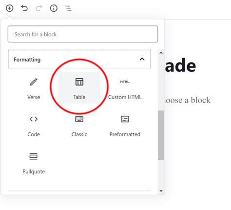 how to insert table in wordpress post