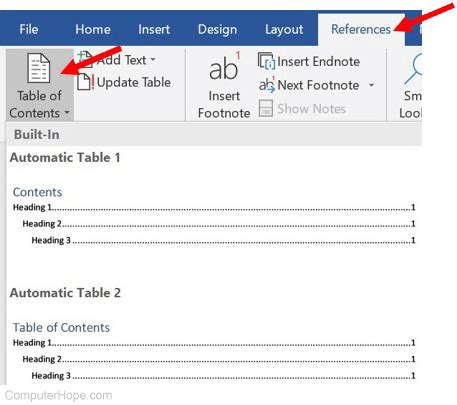 how to insert table of contents in word 2007 automatically
