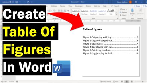 how to insert table of figures in word