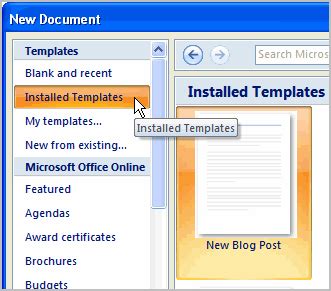 how to insert template in word 2007
