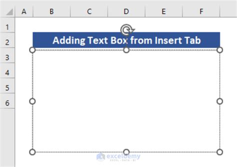 how to insert text box in excel spreadsheet