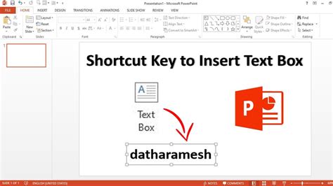 how to insert text box in powerpoint shortcut