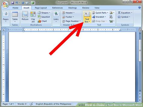 how to insert text box in word document
