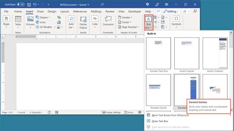 how to insert text box in word on mac